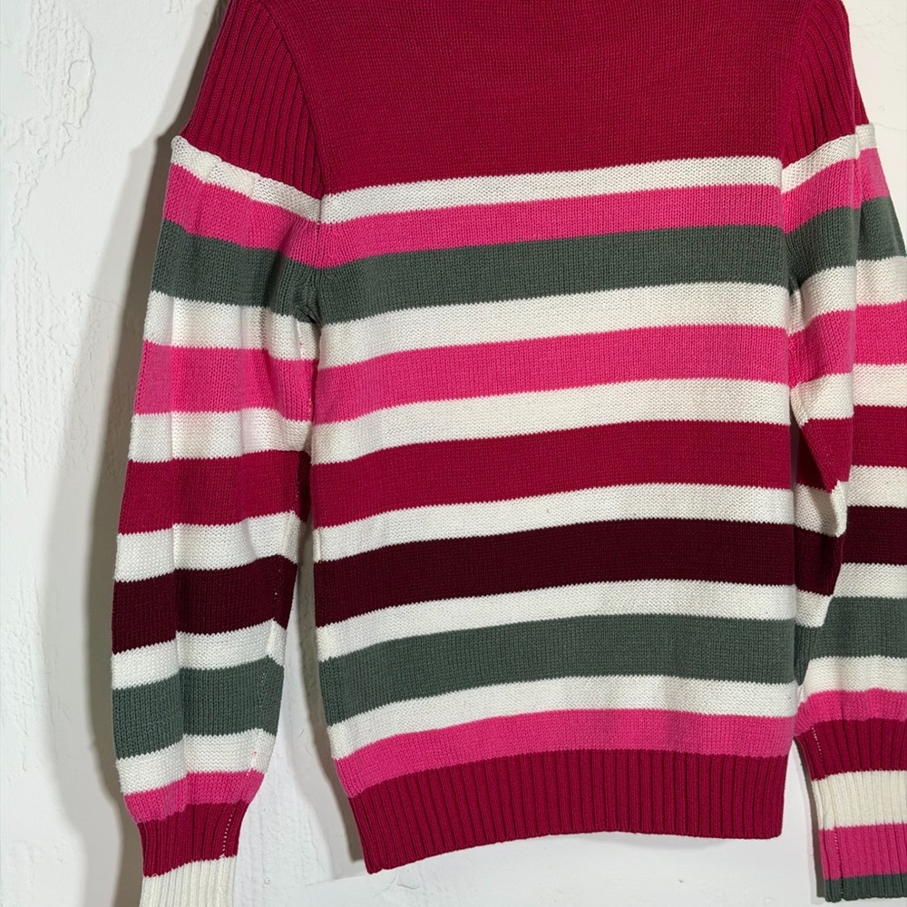 LOFT Colorful Striped Crew Neck Sweater NWT - Picture 8 of 14